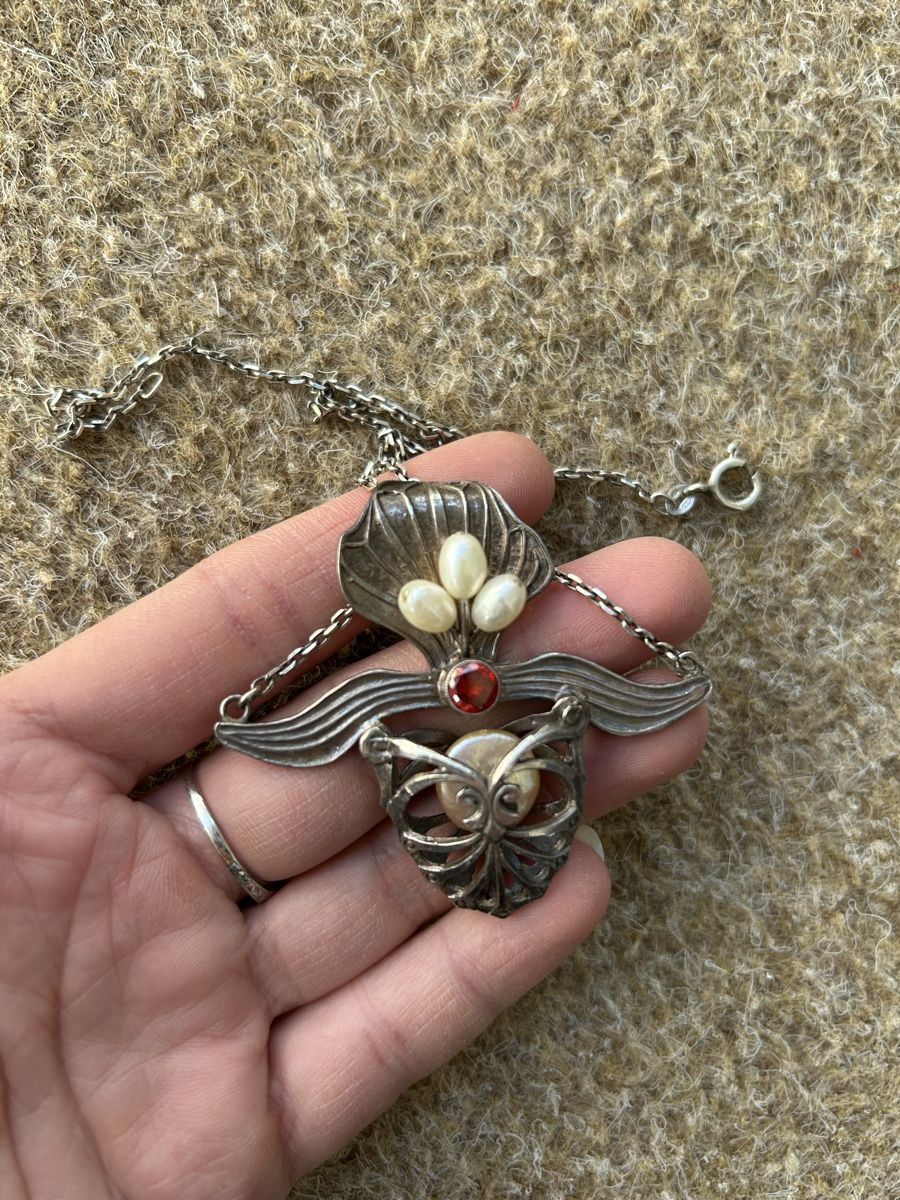 Catenine: Art Nouveau Kette Silber Blume – Nuovo (secondo la descrizione) da Birsfelden venduto da Exclusivity 2