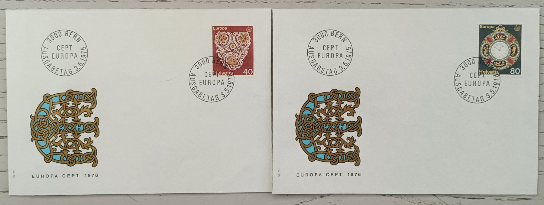 Alle Briefmarken: 1976 FDC Europamarken Einzelwerte – Gebraucht aus Dübendorf von goeggi79
