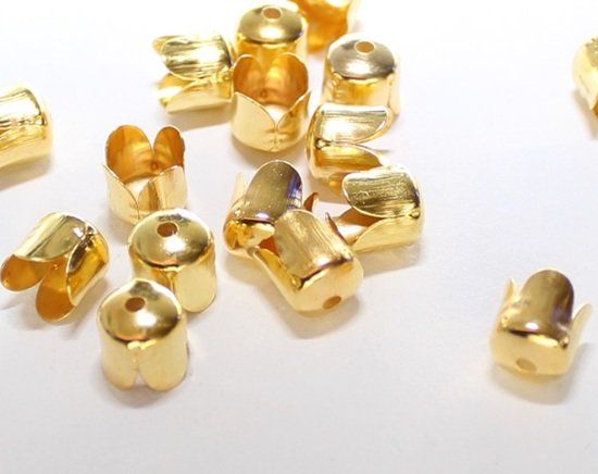Bastelsets: Perlkappen / Endkappen goldfarbig 50Stk. – Neu (gemäss Beschreibung) aus Schlatt TG von glueckwunschkarte.22