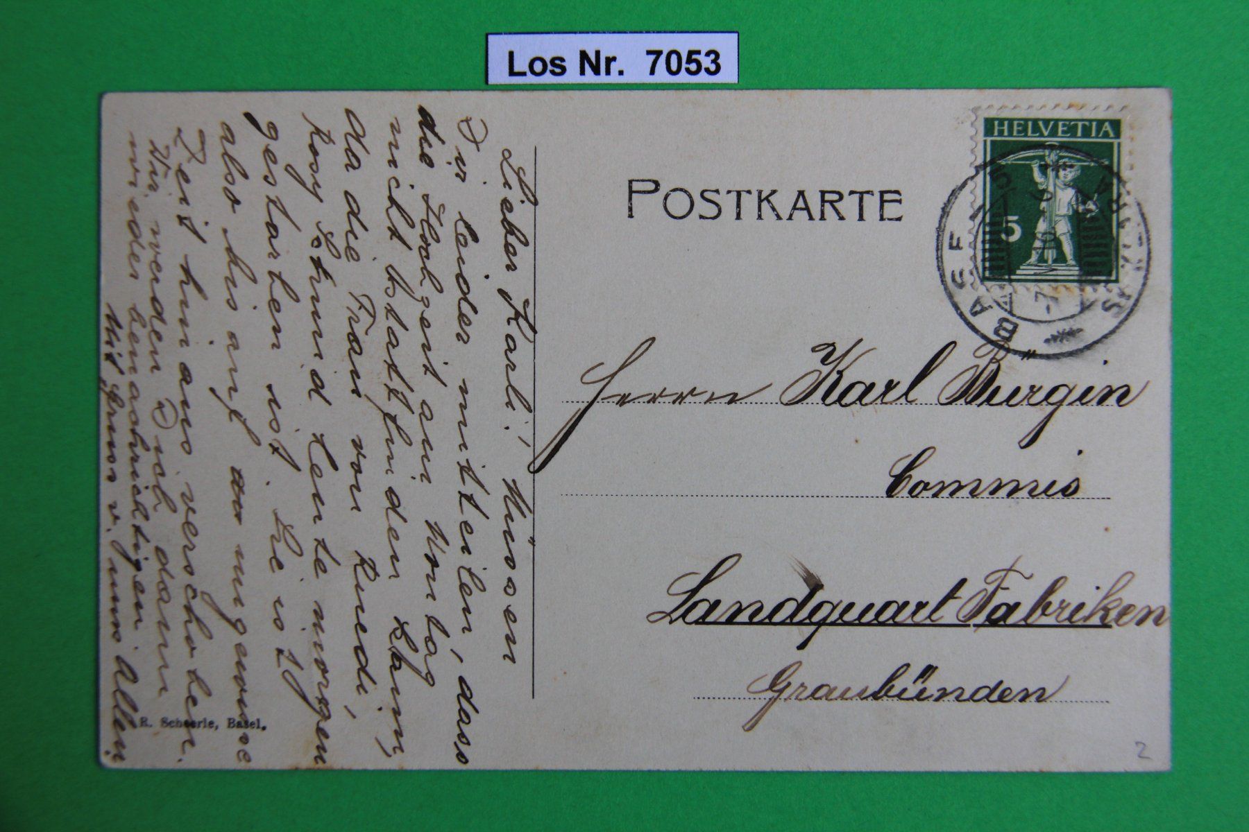 Cartoline postali: CH Ansichtskarte Basel um 1915                      Los 7053 – Usato da Volken venduto da jukon65 1