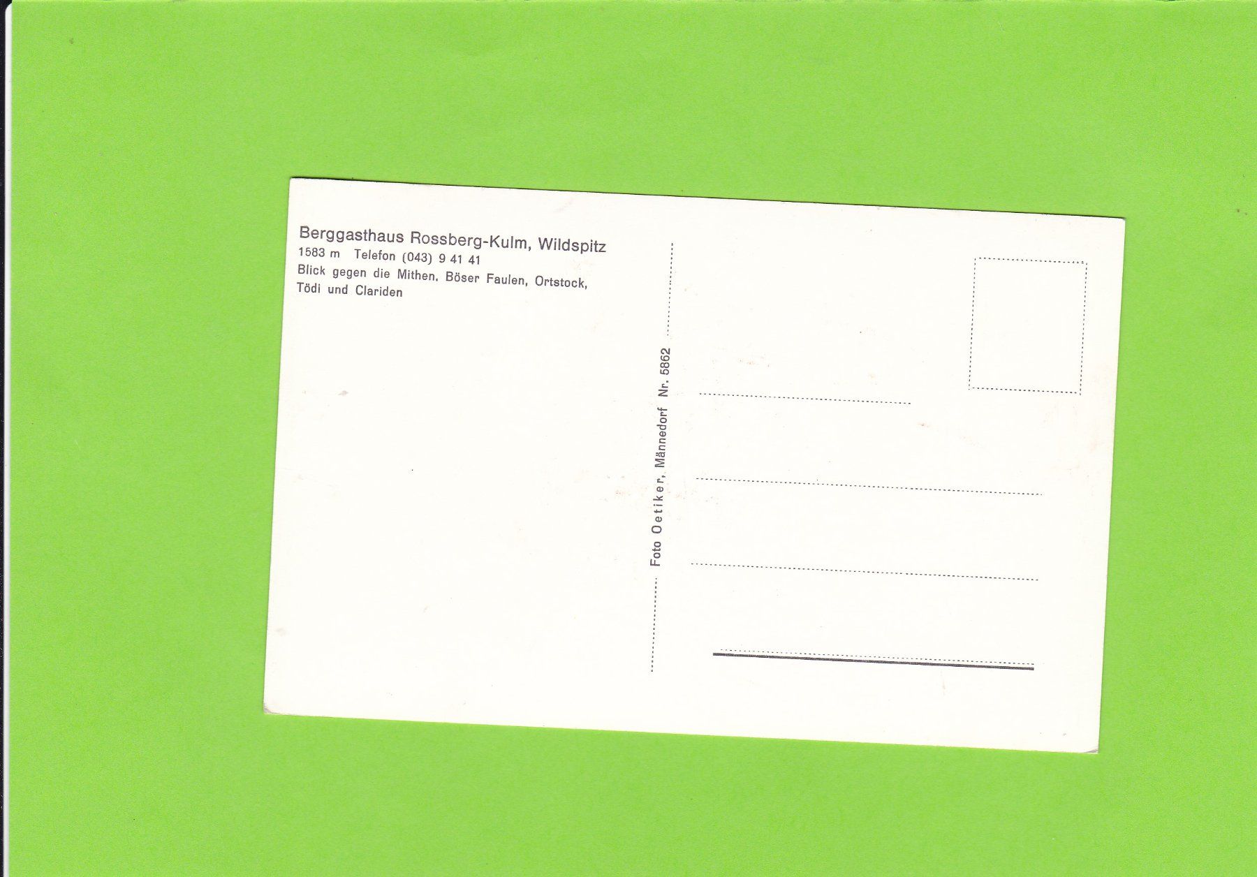 Cartoline postali: Berggasthaus Rossberg-Kulm – Usato da St. Peterzell venduto da neckertal 1