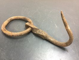 Antiker rostiger Schmiedeisen Haken Ring Deko Garten Vintage