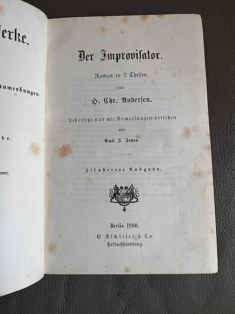 Libri: Antiquariat: H.C. Andersens Der Improvisator 1880 – Usato da Eschlikon TG venduto da Farewell01 3