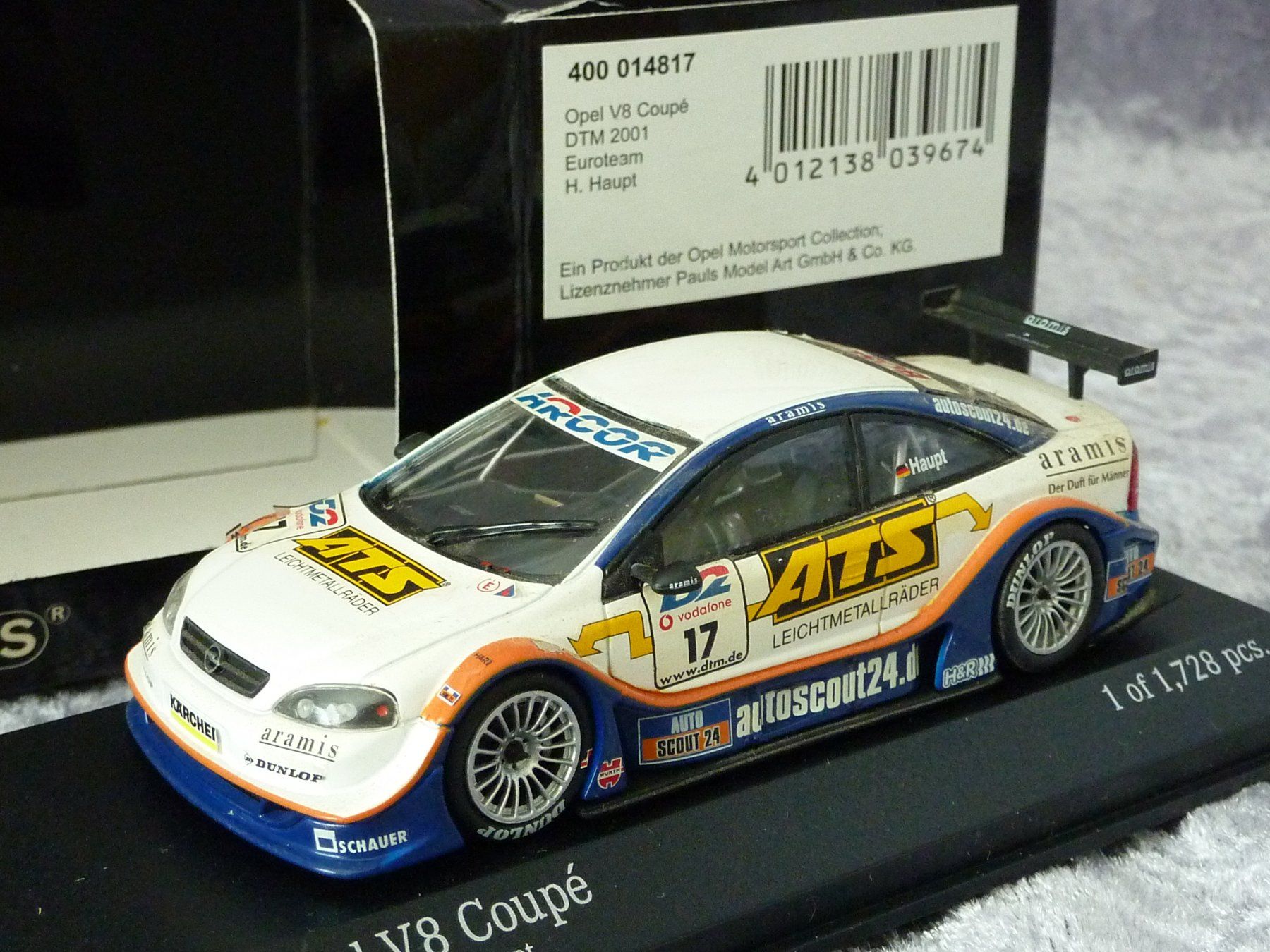 Minichamps Modellini d'auto: Opel V8 Coupe #17 ATS  1:43 – Nuovo e nell'imballaggio originale da Dürrenäsch venduto da modellautos4you