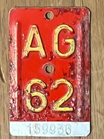 AG 62 - VELONUMMER - FAHRRADSCHILD - PLAQUE DE VELO - AG 62