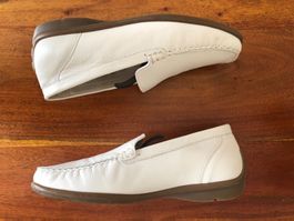 WALDLÄUFER LEDERSCHUHE, GR. 37, WEISS, SOMMER, SLIPPER