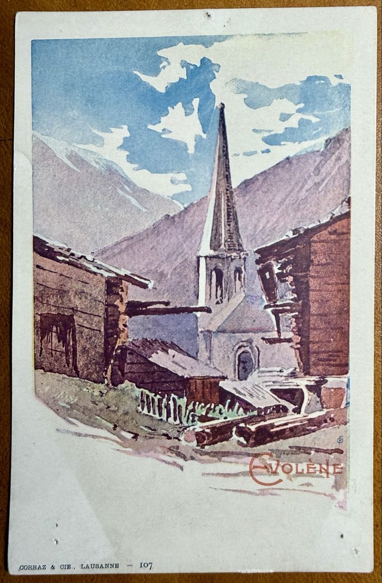 Cartoline postali: EVOLÈNE - Val d’Hérens - Litho ancienne – Usato da Lutry venduto da Ediego