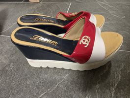 Lazam Keilabsatz Sandalen Grösse 39 lack rot-weiss-blau