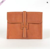 Pochette Jige GM cuir Courchevel Gold Hermès
