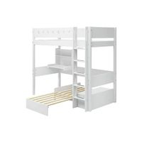 Lit mezzanine blanc avec bureau et tiroir lit bon état
