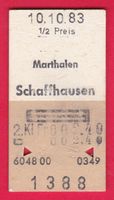 KARTON BILLETT, MARTHALEN - SCHAFFHAUSEN, 2.KLASSE, RETOUR,