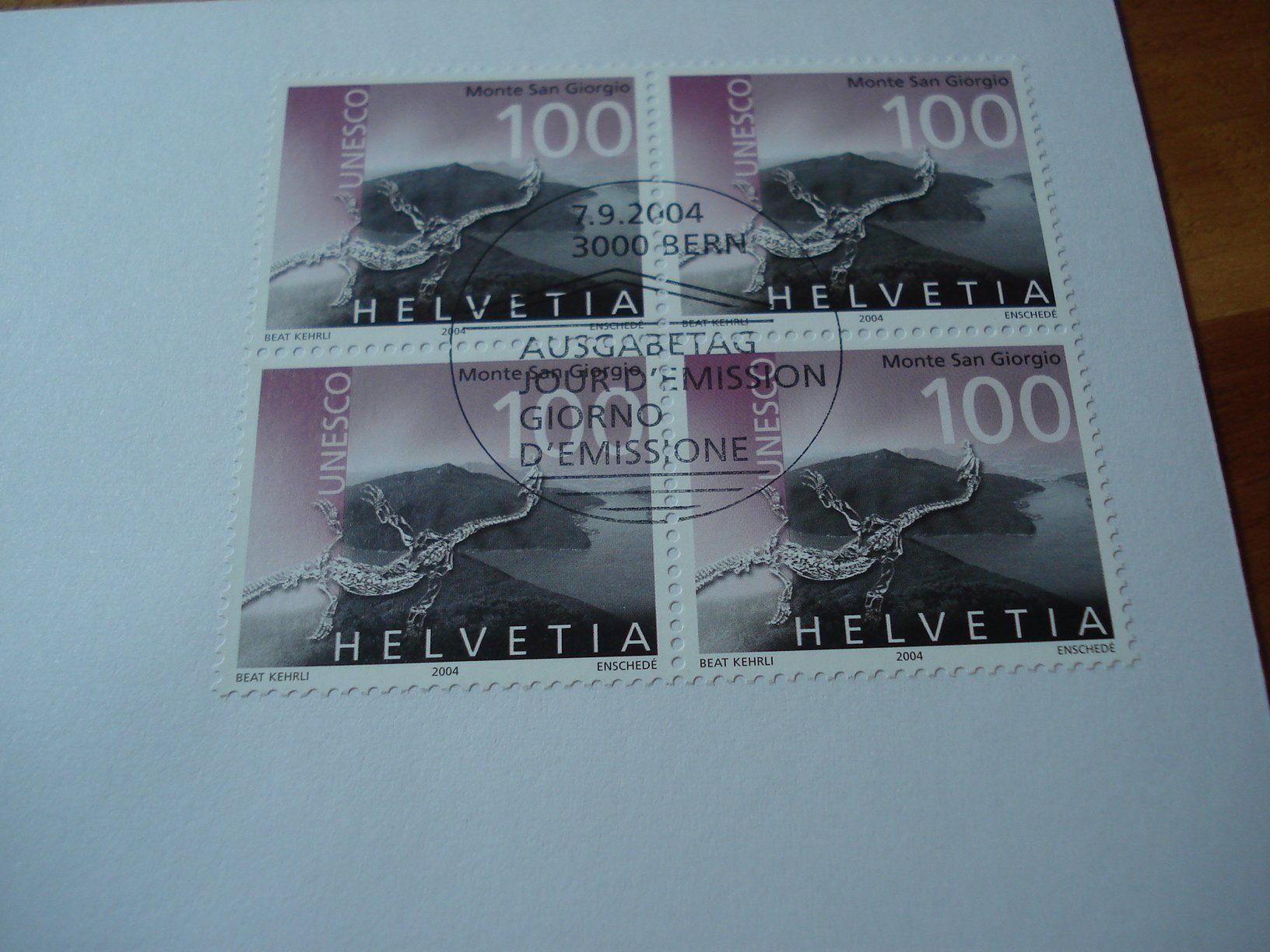 Tous les timbres: Marke Monte San Giorgio, 2004, FDC Einzel + 4erblock – D'occasion à Niederwil AG par morostahu