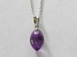Silber 925 Anhänger mit Natur-Amethyst, tiefviolett - Neu