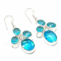 Beautiful Swiss Blue Topaz Gemstone Earrings
