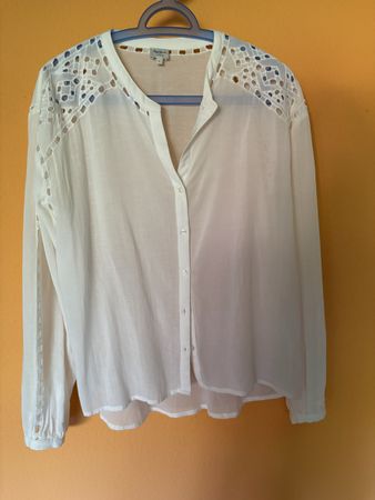 Schöne Pepe Jeans Bluse Weiss mit Stickerei Grösse S