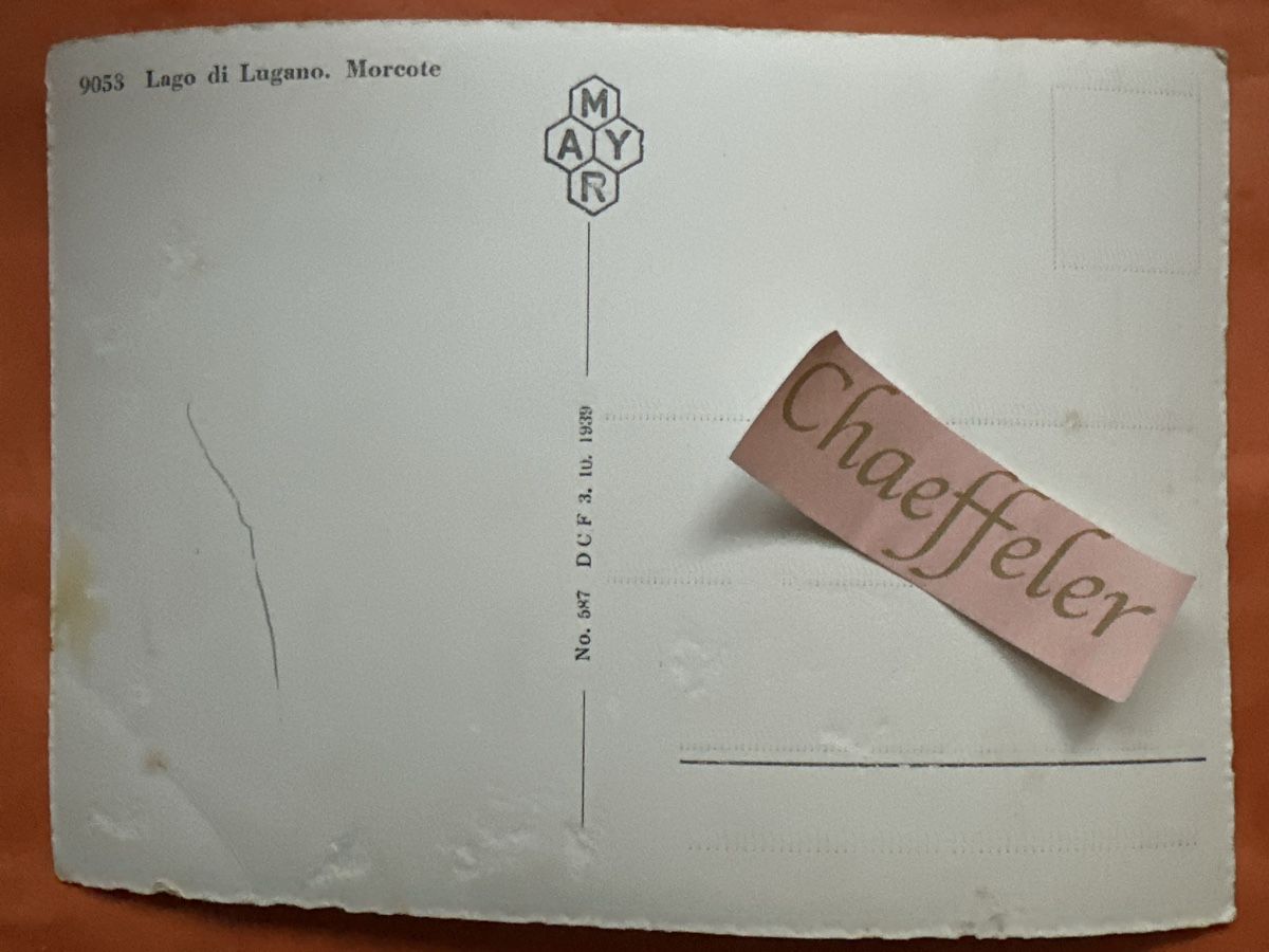 Cartoline postali: 9055 Lago di Lugano, Morcote – Usato da Zürich venduto da Chaeffeler 1