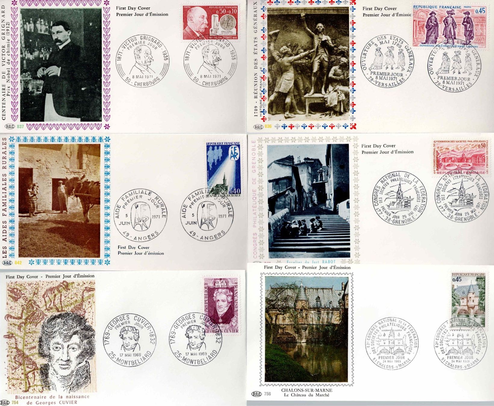 Tutti i francobolli: 6 Stück FDC Frankreich – Usato da Koblenz venduto da Markenhimmel
