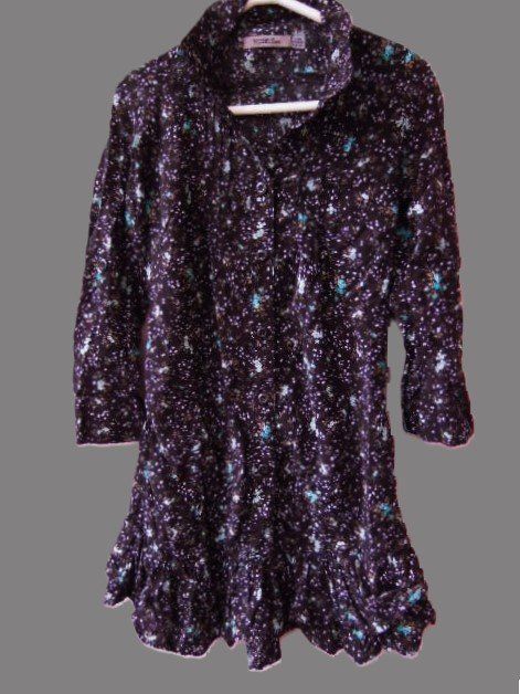 Vestiti & Gonne: Gr. 122 / 128 BlusenKleid mit türkis Blümchen – Usato da Basel venduto da FRAU.ZAUBER.MOND 2