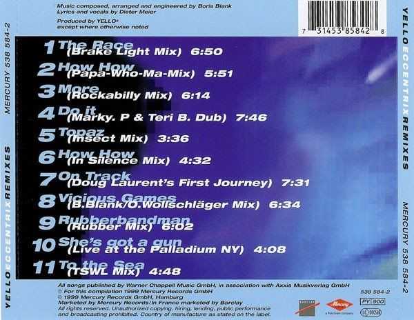 CD: Yello – Eccentrix Remixes - b – Usato da Brittnau venduto da Zibu 1