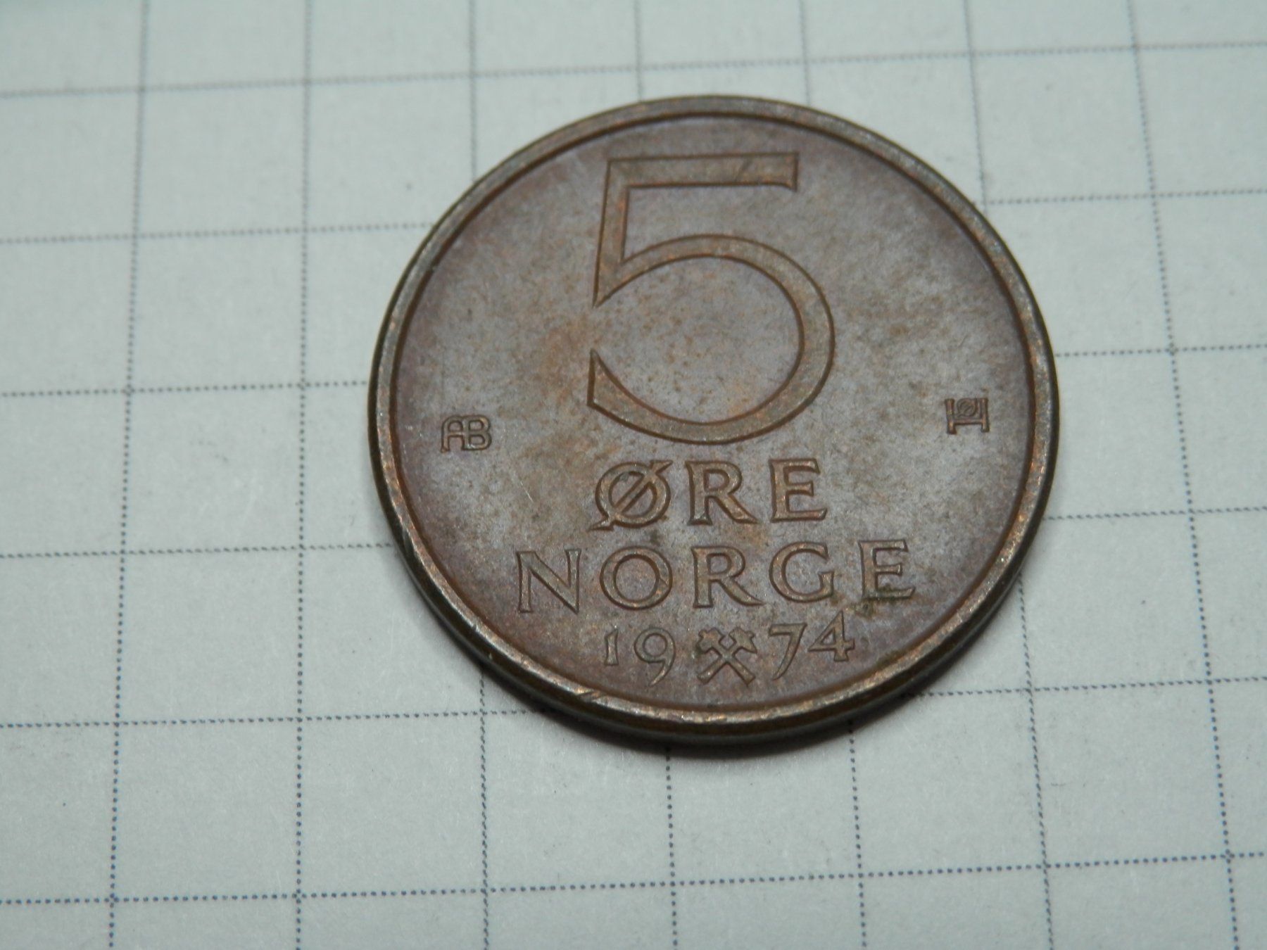 Tutti le monete: Norwegen  5 Öre, 1974 – Usato da Weiach venduto da weiach81 1