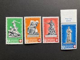 Pro Patria 1940 - komplette Serie ** (ZNr 3, 4, 5, 6)