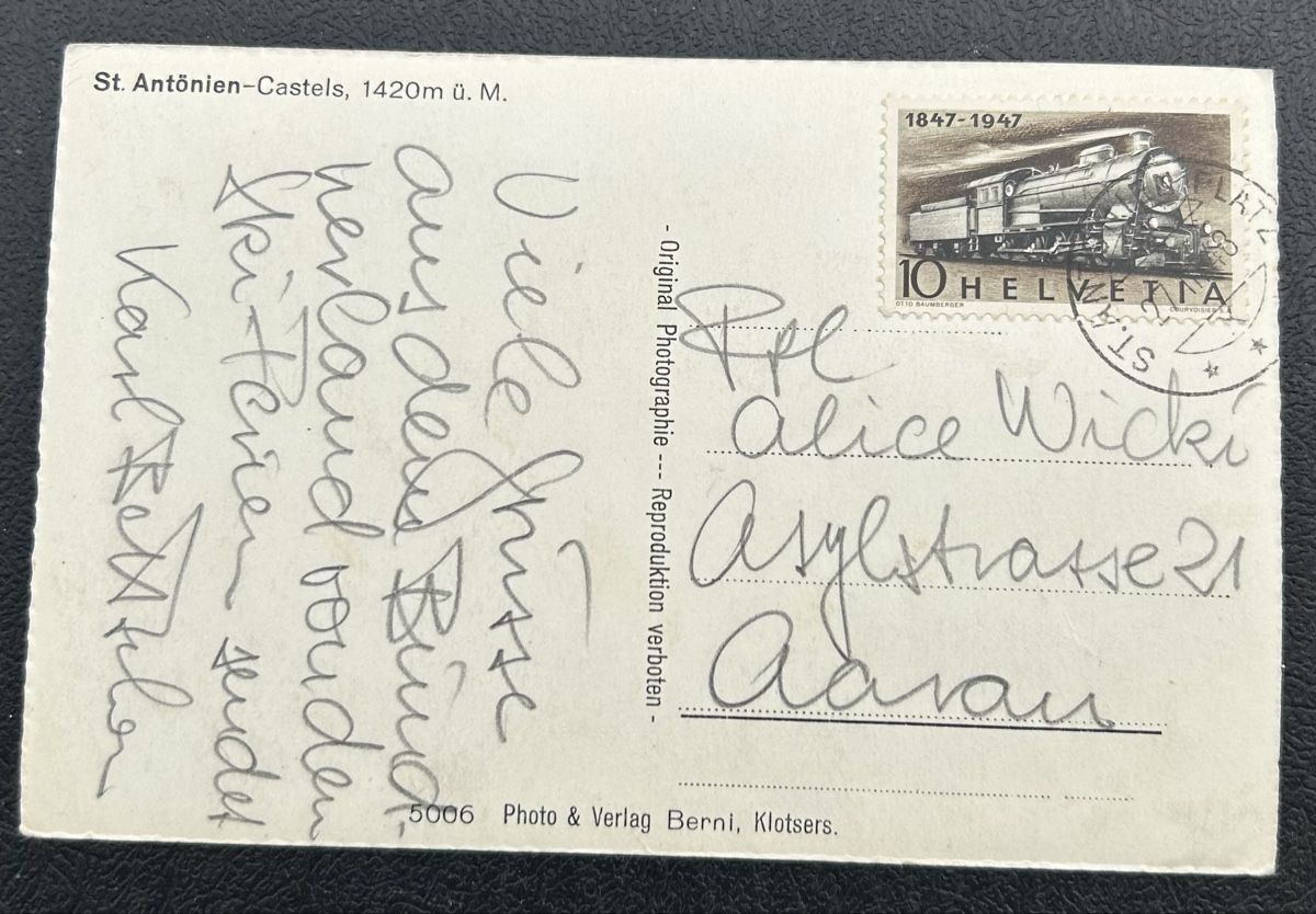 Cartoline postali: AK St.Antönien  – Usato da Horw venduto da Tellbub 1