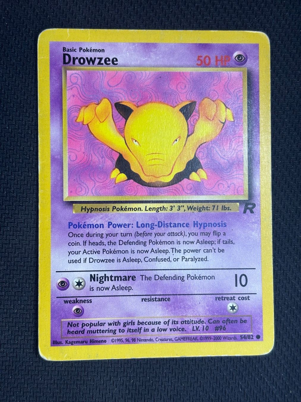 Pokémon Carte collezionabili: Pokemon Drowzee 54/82 WOTC Team Rocket EN – Usato da St. Gallen venduto da KantoKarten