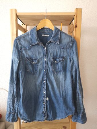 GAP Jeanshemd Jeansbluse Gr. M blau