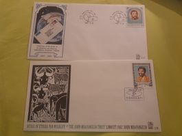 Lot de 2 enveloppes philatéliques commémoratives rares!
