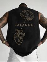 Herren Tanktop Schwarz Motiv Print Grösse XL Neu