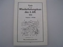 Karte 2. AK, Wiederholungskurs 1951, Schweiz Topografie