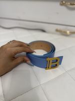 Gürtel Balmain Paris blau Leder grösse 85 neuwertig