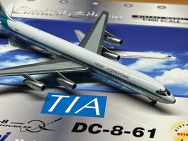 1:400 GeminiJets TIA Trans Intl DC-8-61 Flugzeugmodell