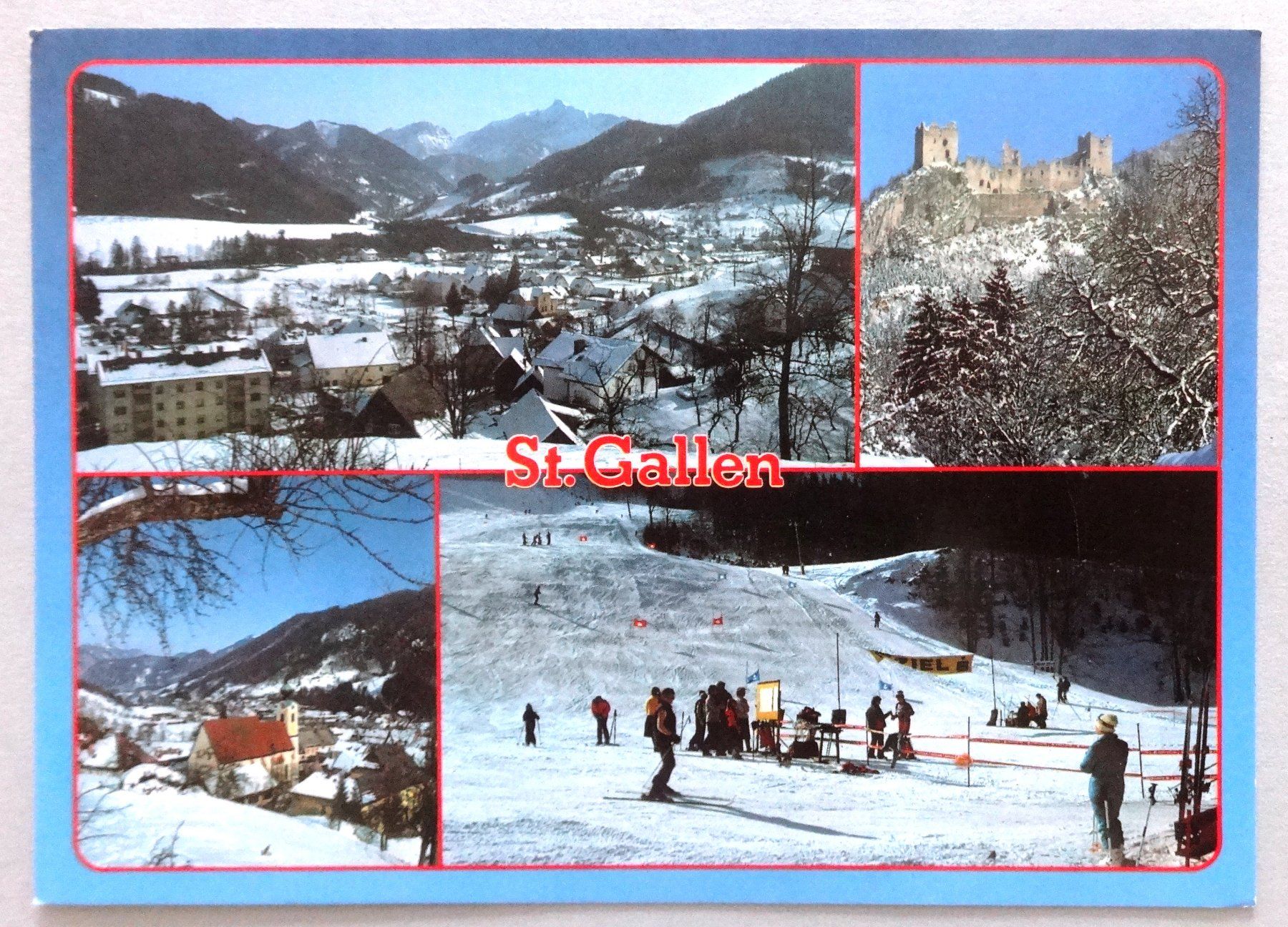 Ansichtskarten: St. Gallen, Steiermark, Austria, Wintersportplatz – Gebraucht aus Fétigny von Billy2miny