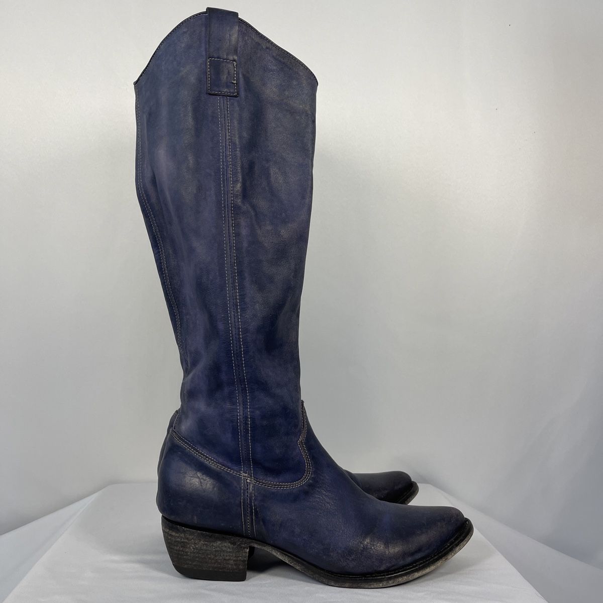 Scarpe da donna: SHOTO Blue Leather Boots – Usato da Freienbach venduto da Avviivva_Shop