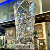 ST.LOUIS FRANCE VINTAGE TRAUMHAFTE XL BLEIKRISTALLVASE, 50-E