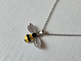 Silberfarbige Bienen Kette Sommer 🐝