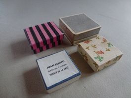 Schmuck-Schachteln, klein - 4 Stück - alt