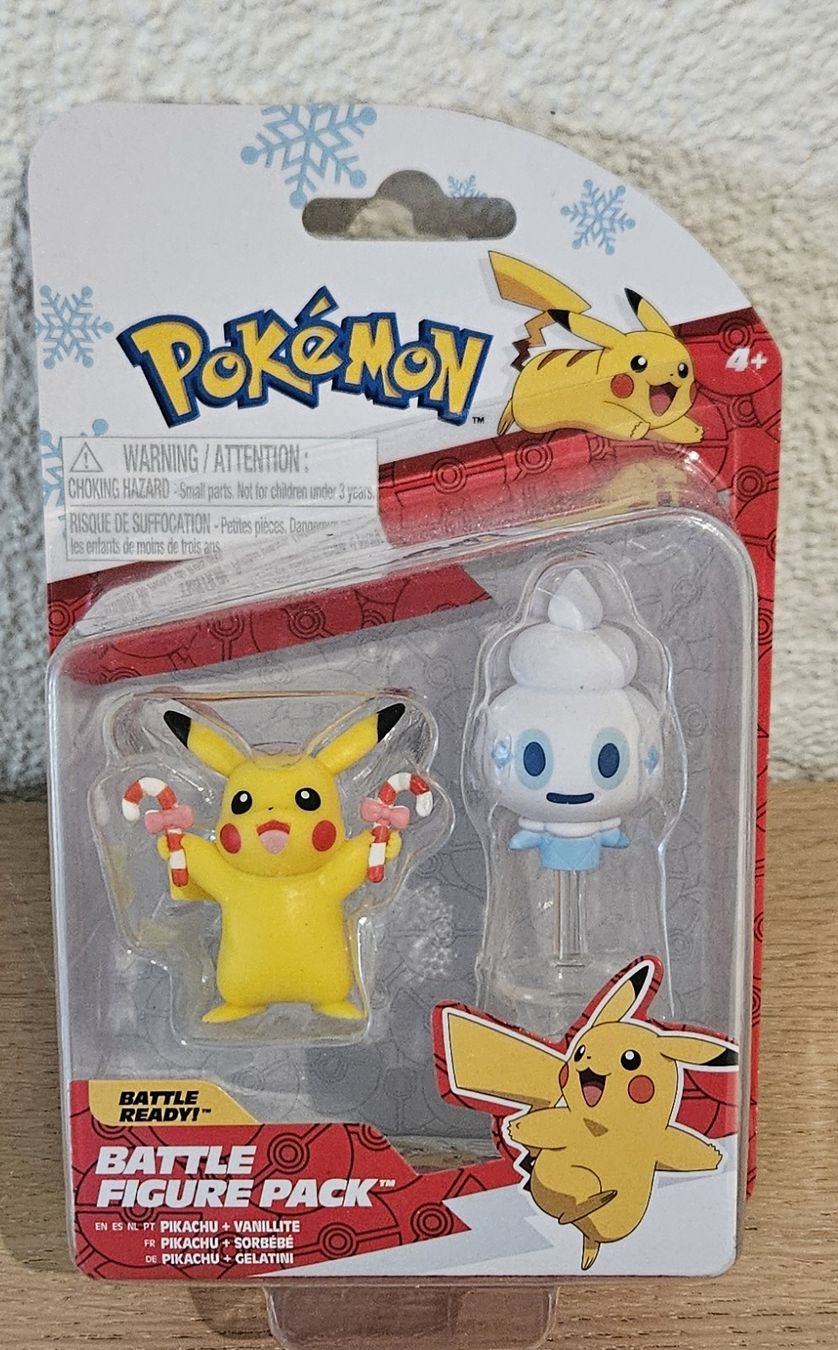 Pokémon Statuette: Pokemon Battle Figure Pack, Pikachu und Vanillite – Nuovo e nell'imballaggio originale da Hirschthal venduto da revivalbrickz
