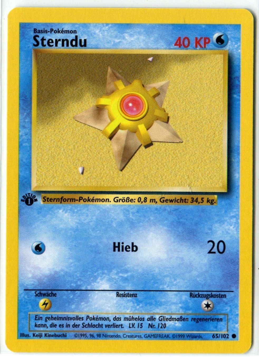 Pokémon Carte collezionabili: Sterndu Basis Set 1.Edition 65/102 Deutsch – Nuovo (secondo la descrizione) da Dornach venduto da Deco89