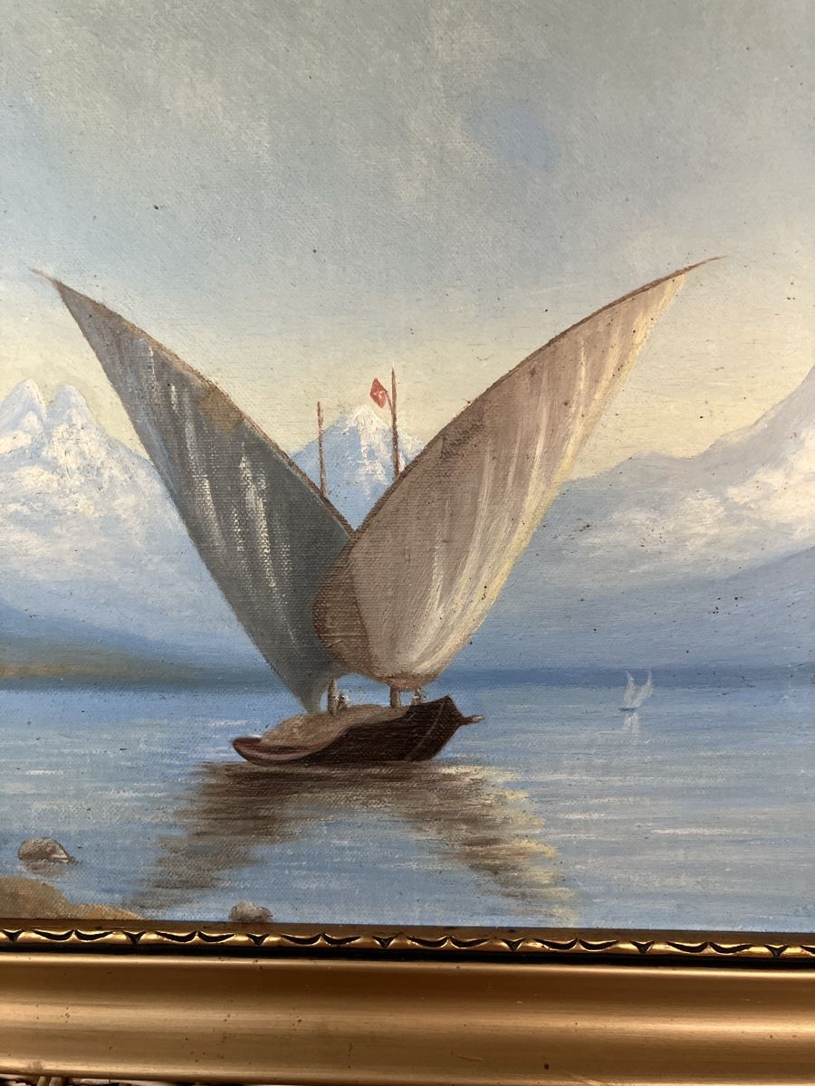 Gemälde: Ancienne Barque sur le Lac Leman – Gebraucht aus La Tour-de-Peilz von mon_pd6m 1