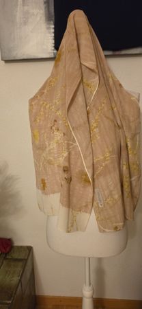 Mags Tuch beige mit Blumenmuster 100% Seide 