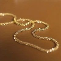 18k vergoldete Halskette-Stainless Steel, 45cm, Neu!