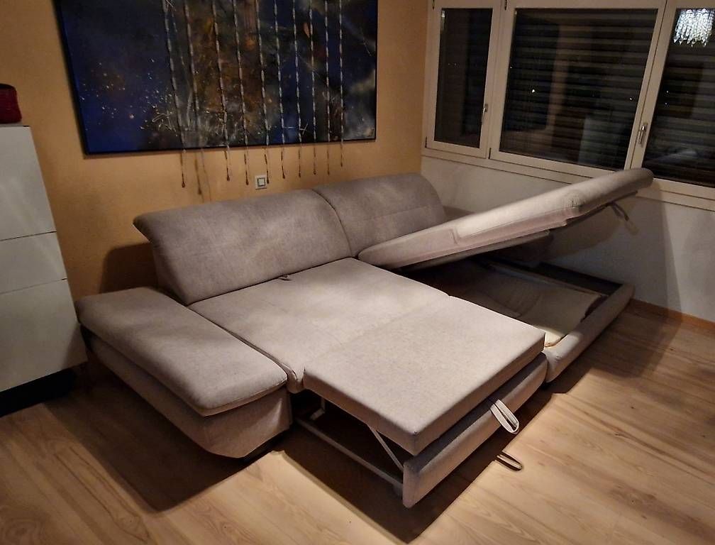 Pfister Divani: Ecksofa Schlafsofa Stoff hellgrau Möbel Pfister – Usato da St. Gallen venduto da Rene123 2