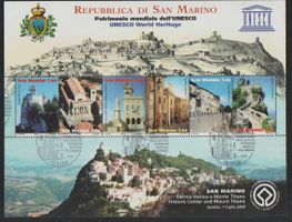 Saint-Marin : Bloc de 6 timbres neufs,UNESCO 2008