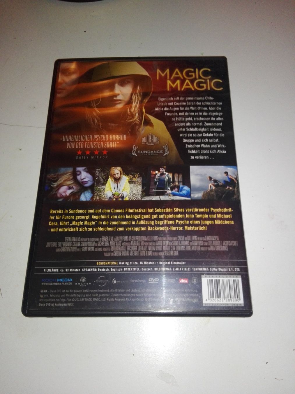 Alle DVDs: Magic Magic  (Sebastian Silva)     >De & Eng<         ©'2013 – Gebraucht aus St.Gallen von elk2022 2