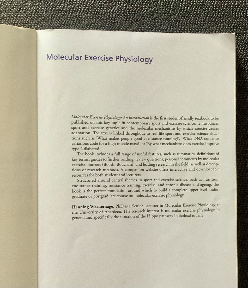 Libri: Molecular Exercise Physiology - Wackerhage, neuwertig! – Usato da Züberwangen venduto da benjause 2