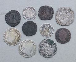 Lot ++ 10 alte Kupfer und Silbermünzen