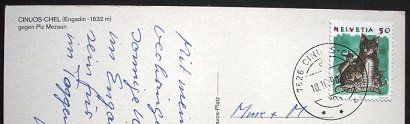 Ansichtskarten: CINUOS-CHEL gegen Piz Mezaun – Gebraucht aus Jona von philajona 1