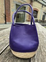 Korb: Korbtasche Leder violett-ANGEBOT